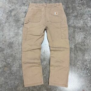 Carhartt Tan Canvas Relaxed Fit Carpenter Pants 33x30
